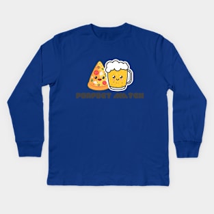 Pizza & cerveza, perfect match Kids Long Sleeve T-Shirt